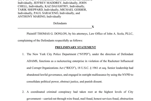 Former Commissioner Accuses NYC Mayor of Running Police Department as Criminal Enterprise