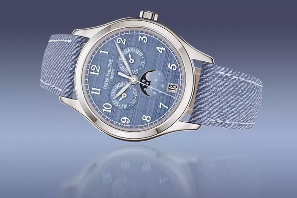 Patek Philippe Unveils New Annual Calendar in White Gold with Denim-Inspired Dial