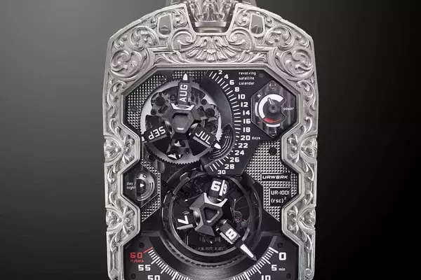 Urwerk Unveils Unique UR-1001 Amadeus Pocket Watch with Hand-Engraved Titanium Casing